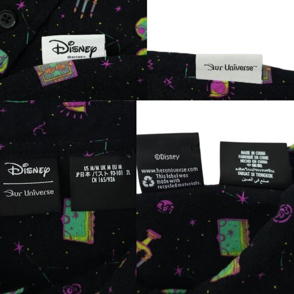 Disney Hocus Pocus Button Front Woven Shirt Adult M Halloween Our Universe - Picture 6 of 16
